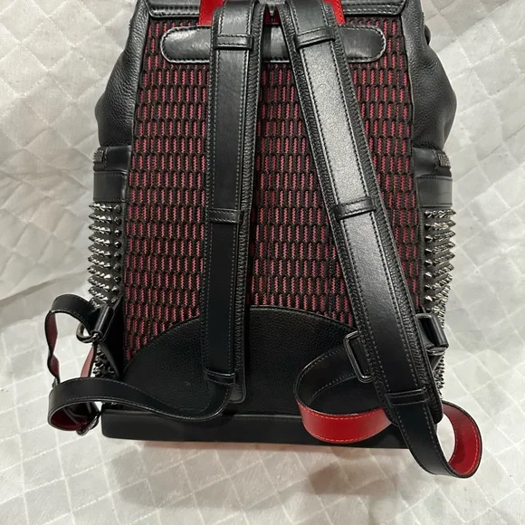 Christian Louboutin Black Studded Backpack with Red Accents - Picture 2 of 13